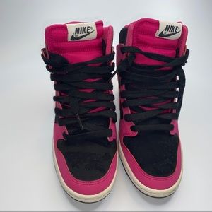 Nike Dunk Sky Hi Wedge Heel Sz 6.5 Black Pink